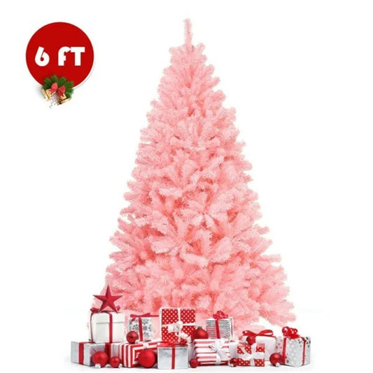 6ft Pink Christmas Tree - 1036 Flourishing Branch Tips For Dreamy Festive Ambiance