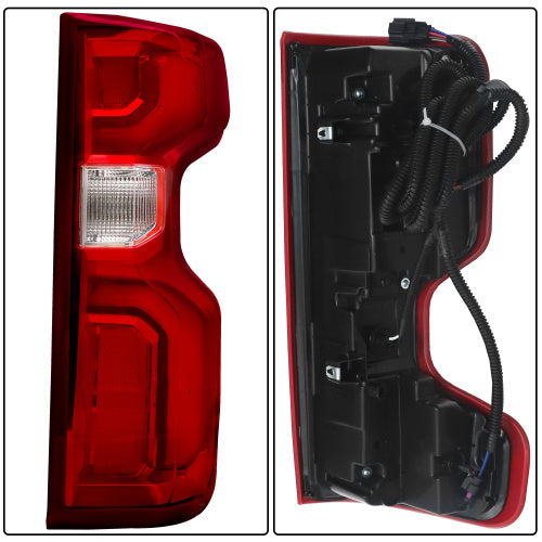 Left Taillight Assembly Fit For 2019-2023 Chevrolet Silverado 1500 2500HD 3500HD, Reverse Halogen Light, Other Led Light, Bulbs Are Included
