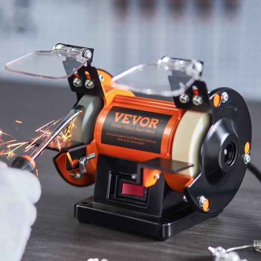 Bench Polisher & Buffing Machine For Metal Jewelry Wood - With Wool & Abrasive Wheels, 100 Tools, 3590RPM