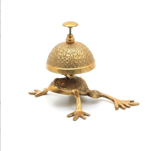 Decorative Gold-Plated Brass Desk Bell In Frog Design-6
