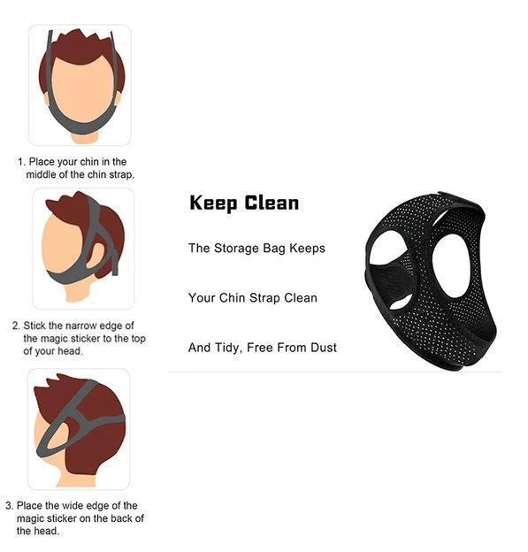 Anti Snoring Chin Strap Sleep Apnea Snore Stop Belt Snoreless Sleep Jaw Solution