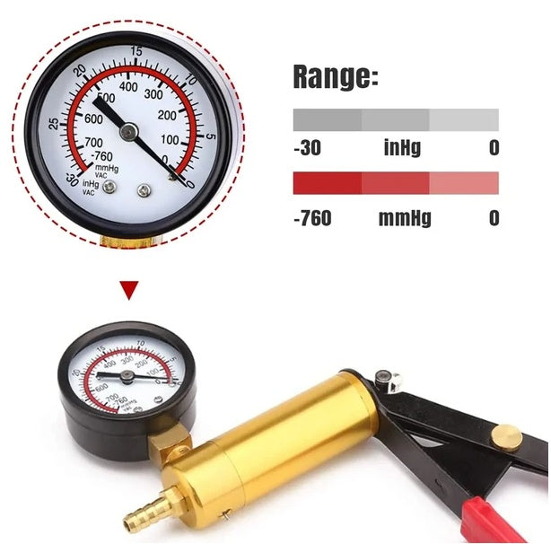 Hand Held Vacuum Pressure   Tester Set Brake Fluid Bleeder Bleeding Kit   Box