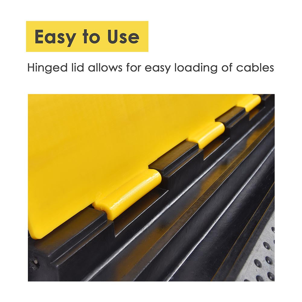 Cable Ramp Protector Rubber Cable Cover 3-Channel for 2" Cables