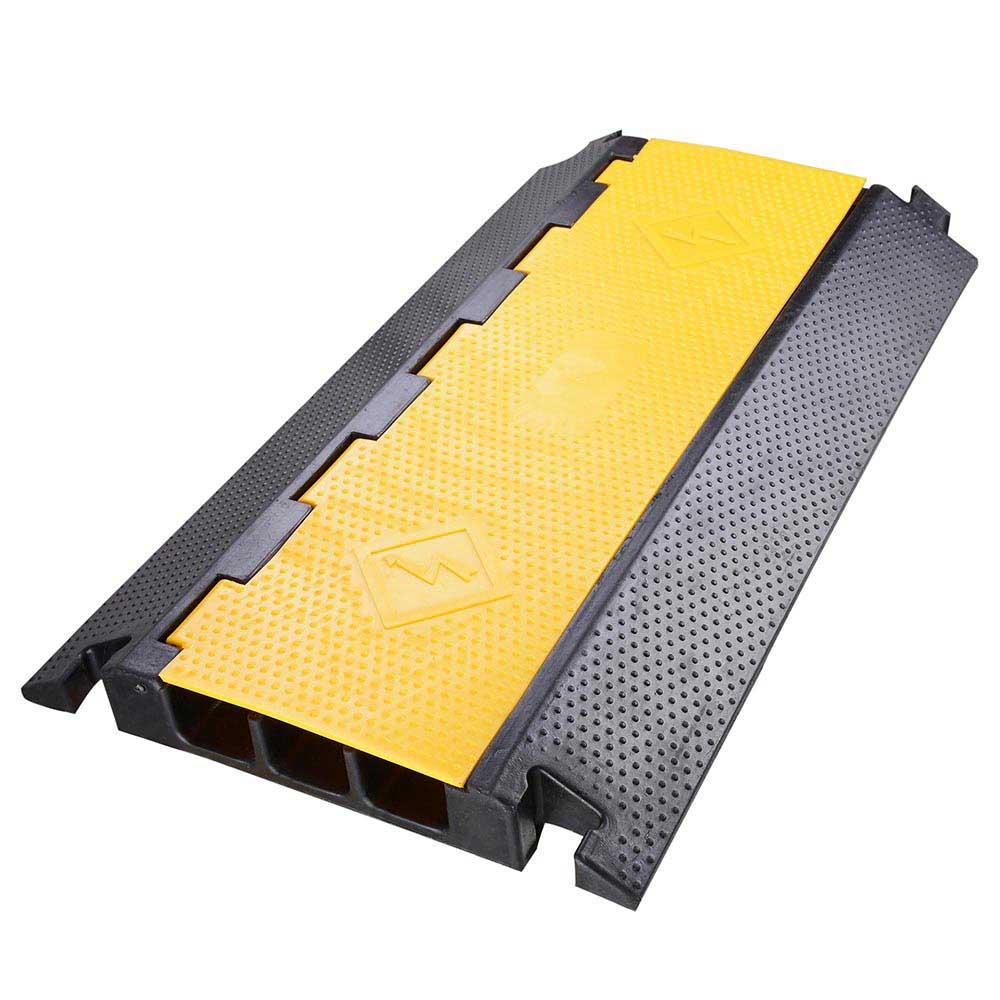 Cable Ramp Protector Rubber Cable Cover 3-Channel for 2" Cables