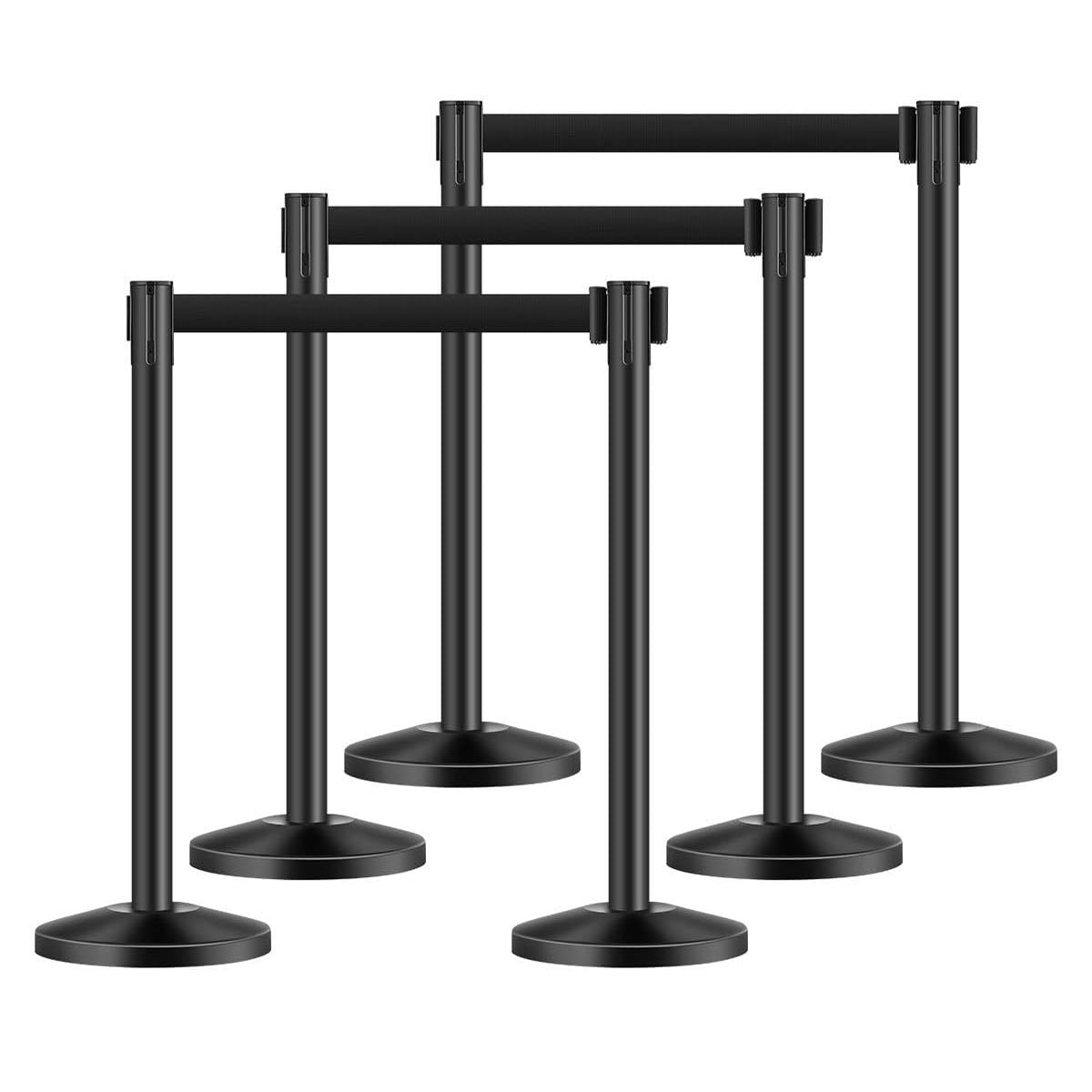 6pcs Crowd Control Stanchions with 6.5ft Retractable Belt