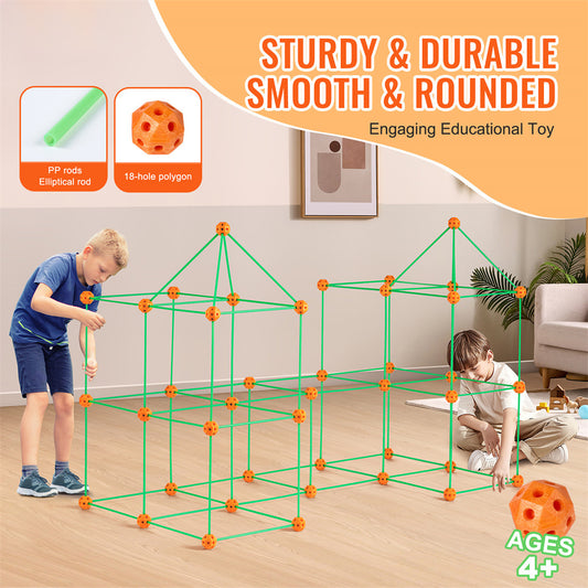 VEVOR Tent Fort Building Kit For Kid Glow In The Dark STEM Construction Toy 140P