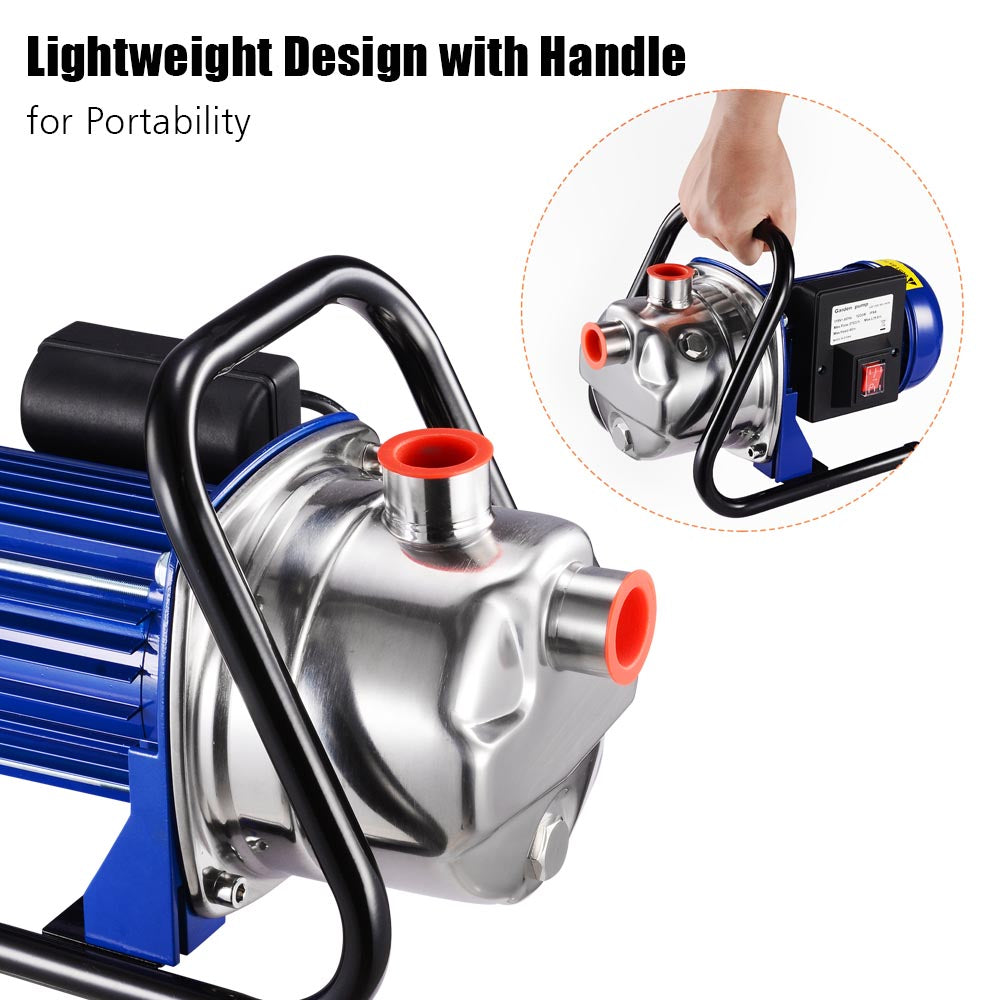 Water Pump Electric Irrigation Pump Stainless Steel 1.6HP 814gph