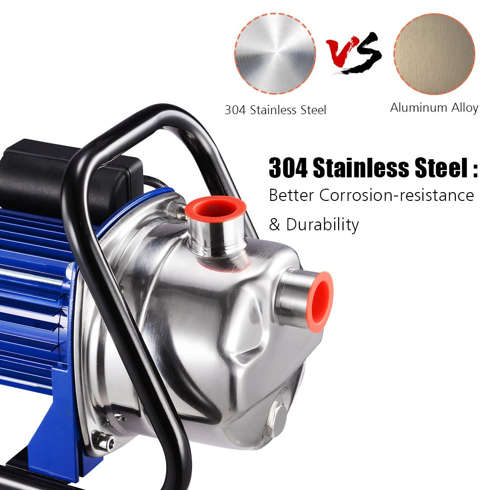 Water Pump Electric Irrigation Pump Stainless Steel 1.6HP 814gph