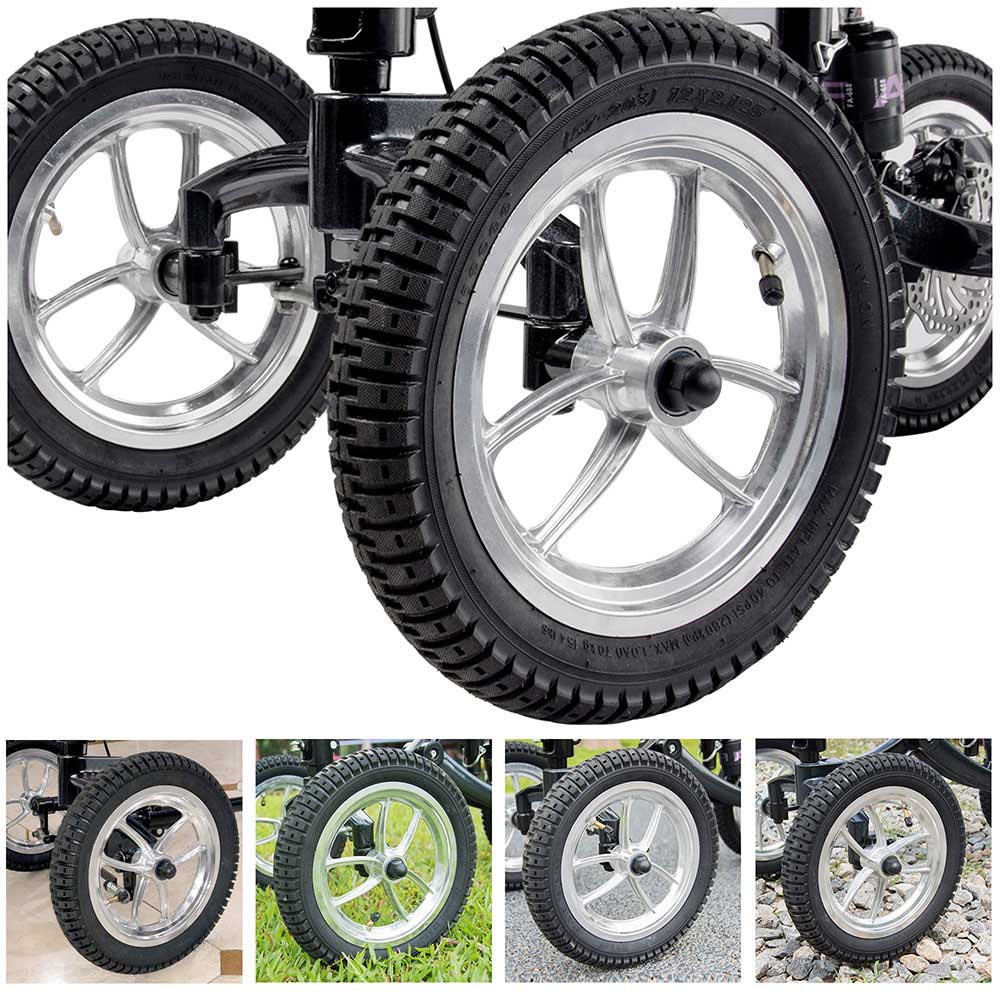 Folding All-Terrain Knee Walker Scooter Steerable Brake Basket Pump