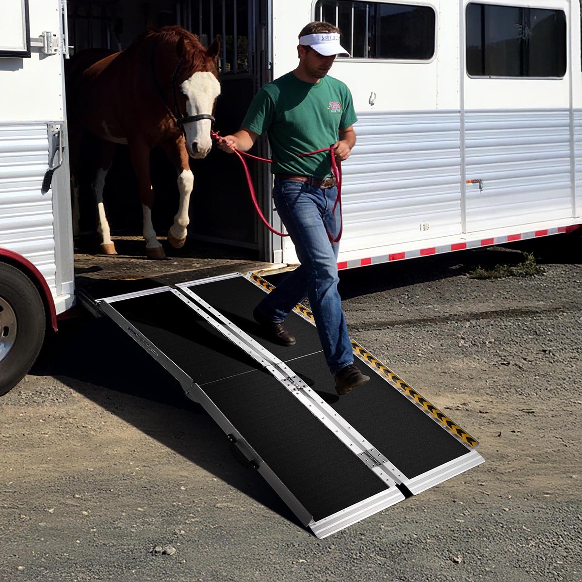 Aluminum Wheelchair Ramp 600lb Capacity 5'x29" Non-Slip Surface