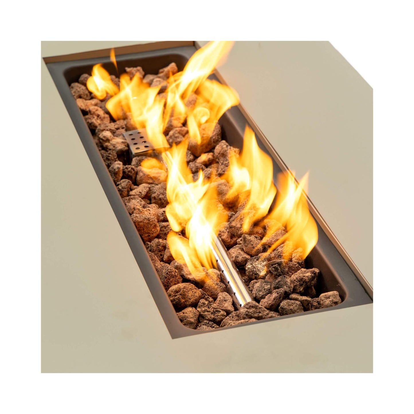 Alora 42-Inch 50K BTU Iron Liquid Propane Fire Pit Table With Glass Stones (SAK63845)