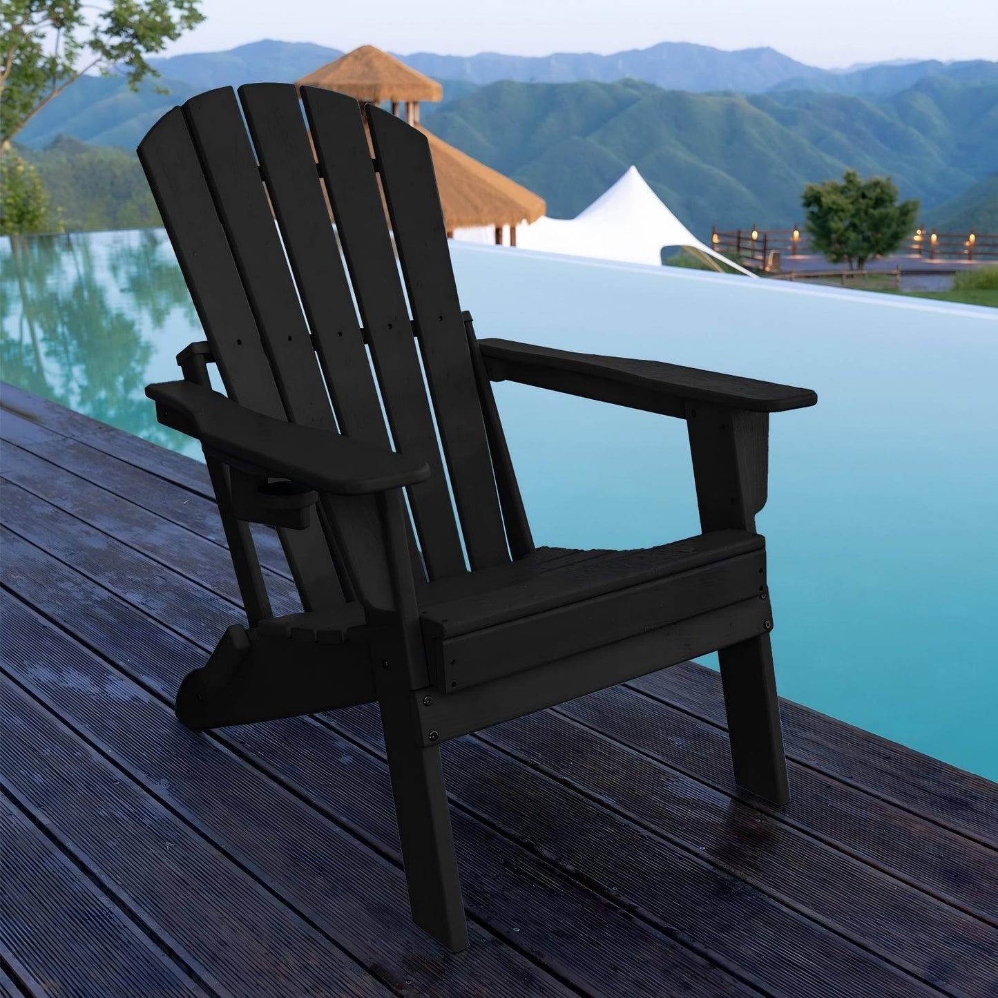 HDPE Folding Adirondack Cahirs With Cup Holder