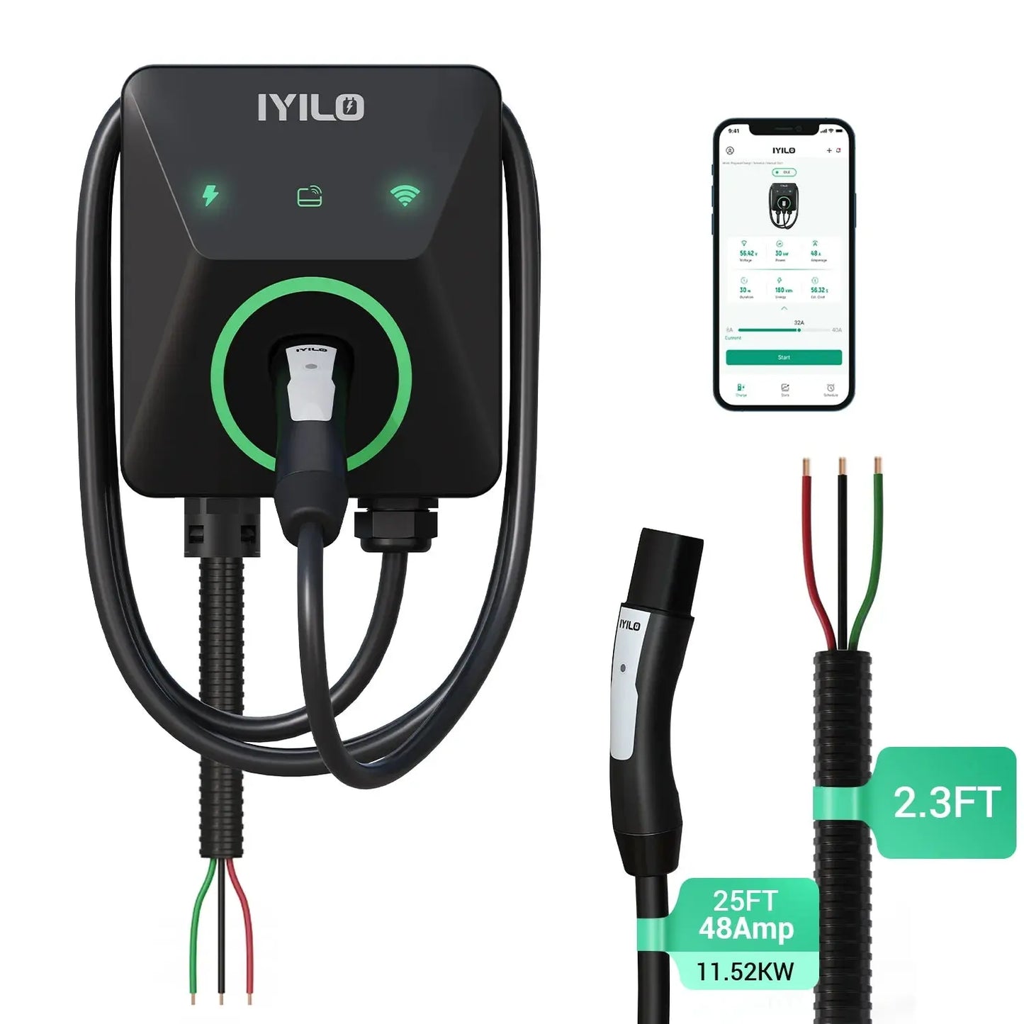 Level 2 EV Charger NACS (J3400)Hardwired – 48A