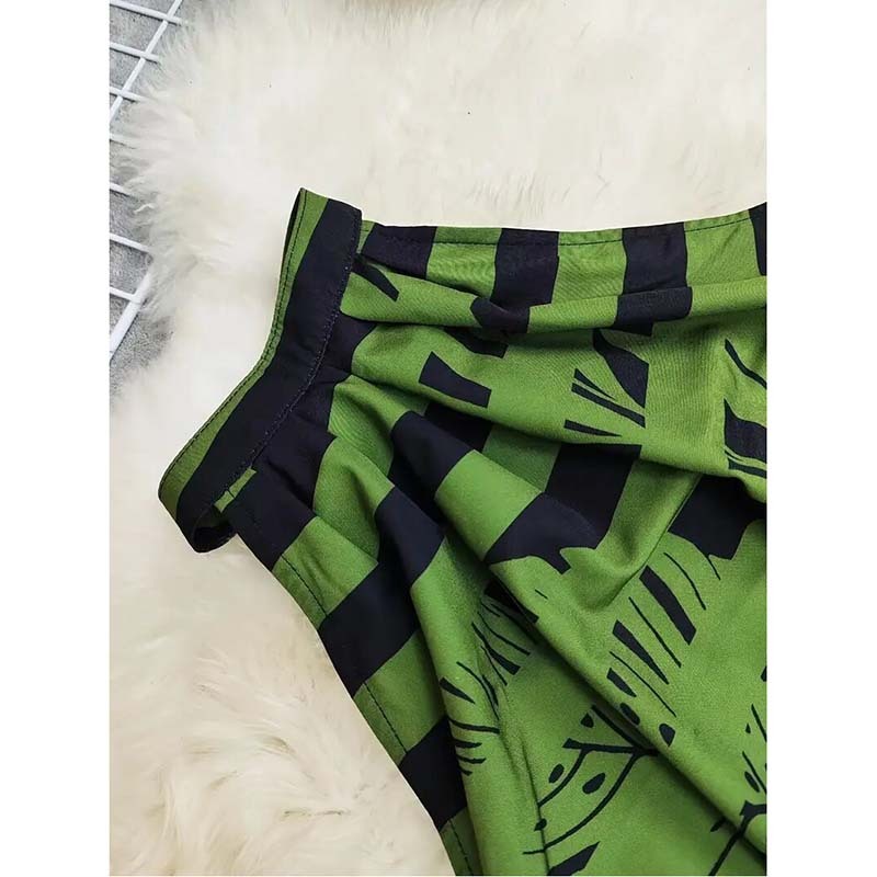 Women's 2 Piece Outfits Plants Graphic Print Crop Halter Top And Wide Leg Pants Set