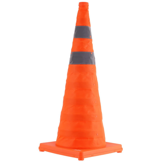 Safety Cones, 4 Pack 28 Inch Collapsible Traffic Cones, Construction Cones With Reflective Collars, Wide Base And A Storage Bag, For Traffic Control, Driving Training, Parking Lots
