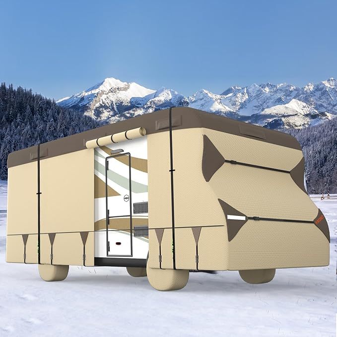 Class C RV Cover 2025 Upgraded Heavy Duty 7 Layers Top 3 Layers Side Windproof Breathable Class C Motorhome Camper Cover