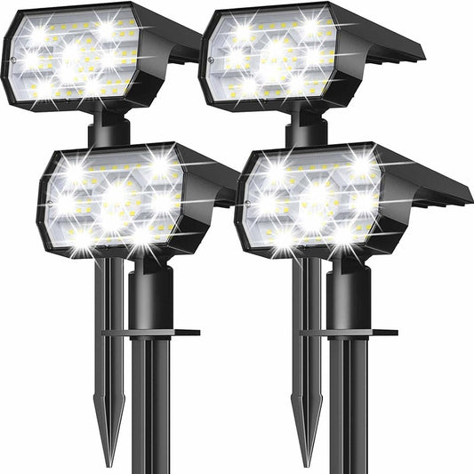 4 Pack Solar Lights Outdoor Waterproof IP68, 56 LED 3 Lighting Modes Solar Spot Lights Landscape Lighting Decorations Outdoor For Patio Yard Pathway Garden House