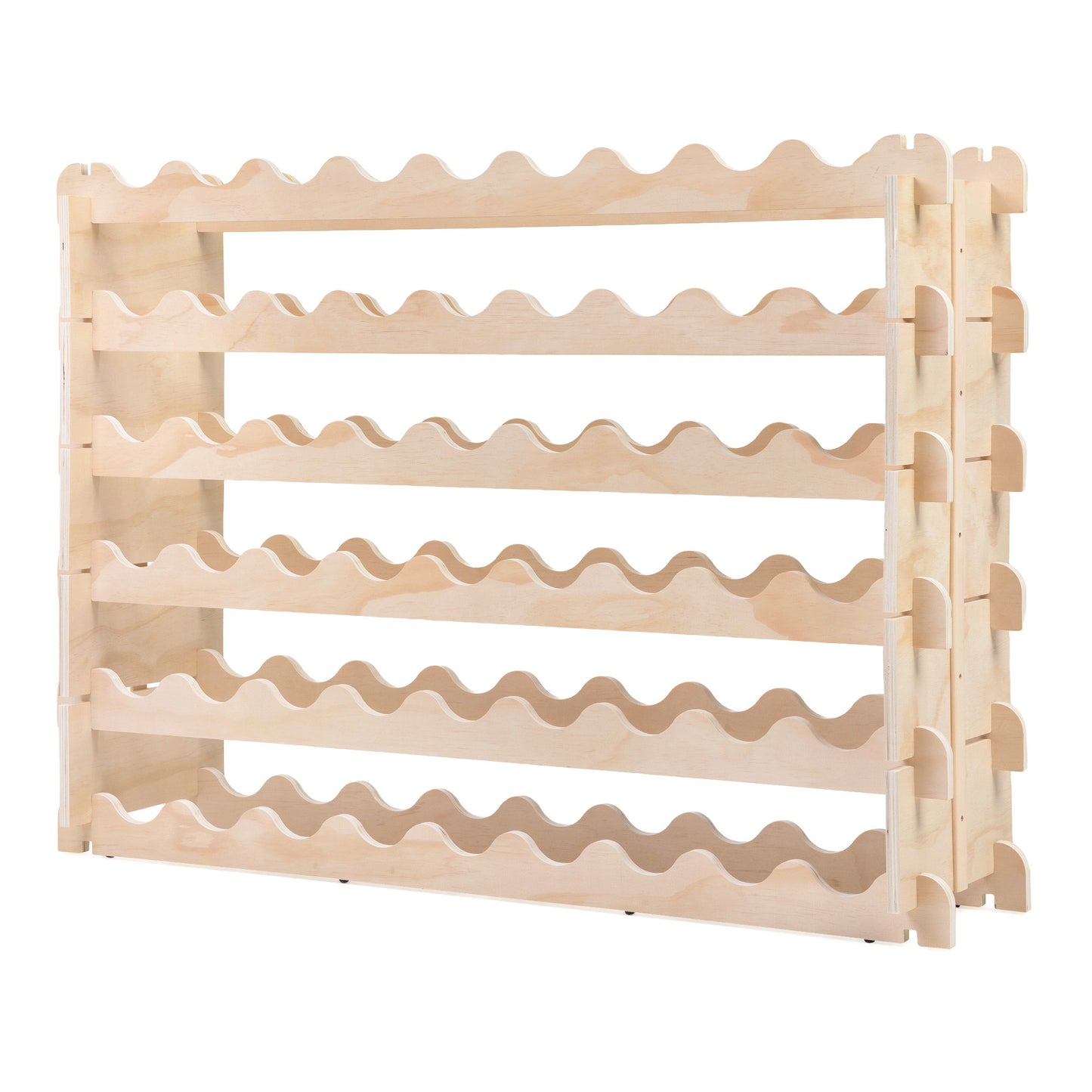 54-Bottle Wine Rack, Freestanding Wood Storage Display Shelf - Natural