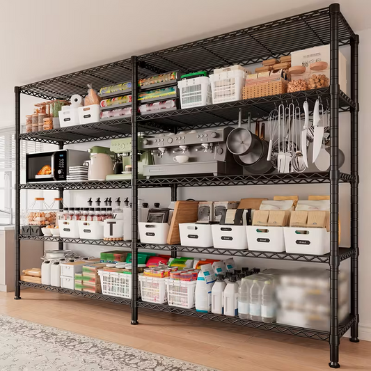 3/4/5/6/7/8 Tier Storage Shelves-Adjustable Wire Shelving Rack-Multi Sizes