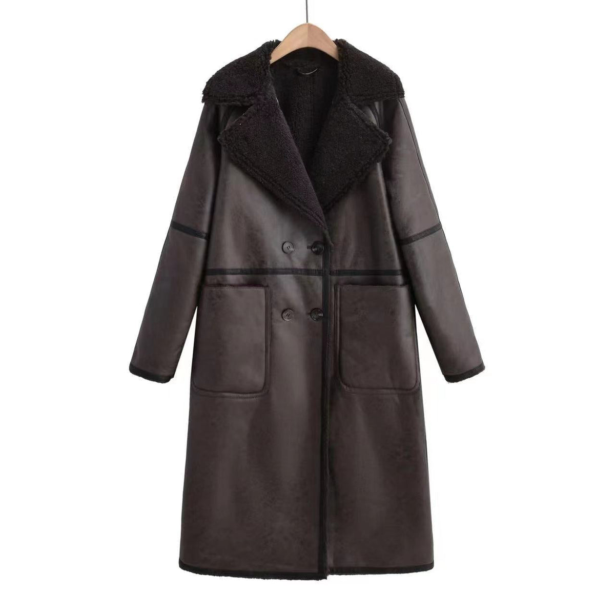 Women’s Belted Double-Breasted Winter Trench Coat