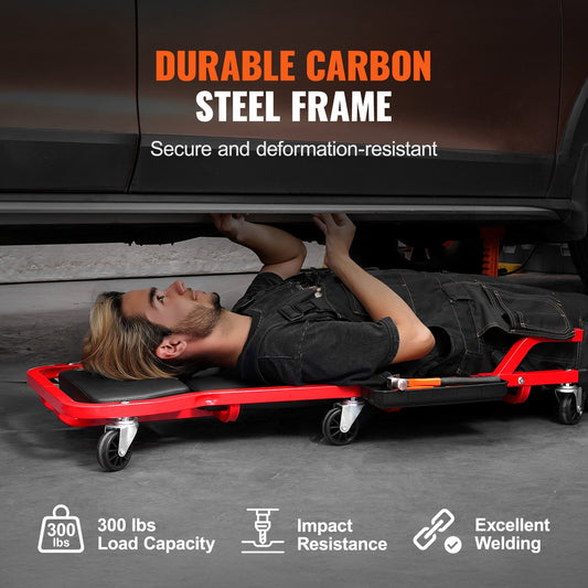 44 In Mechanic Garage Creeper 300 Lbs Capacity Automotive Rolling Creeper