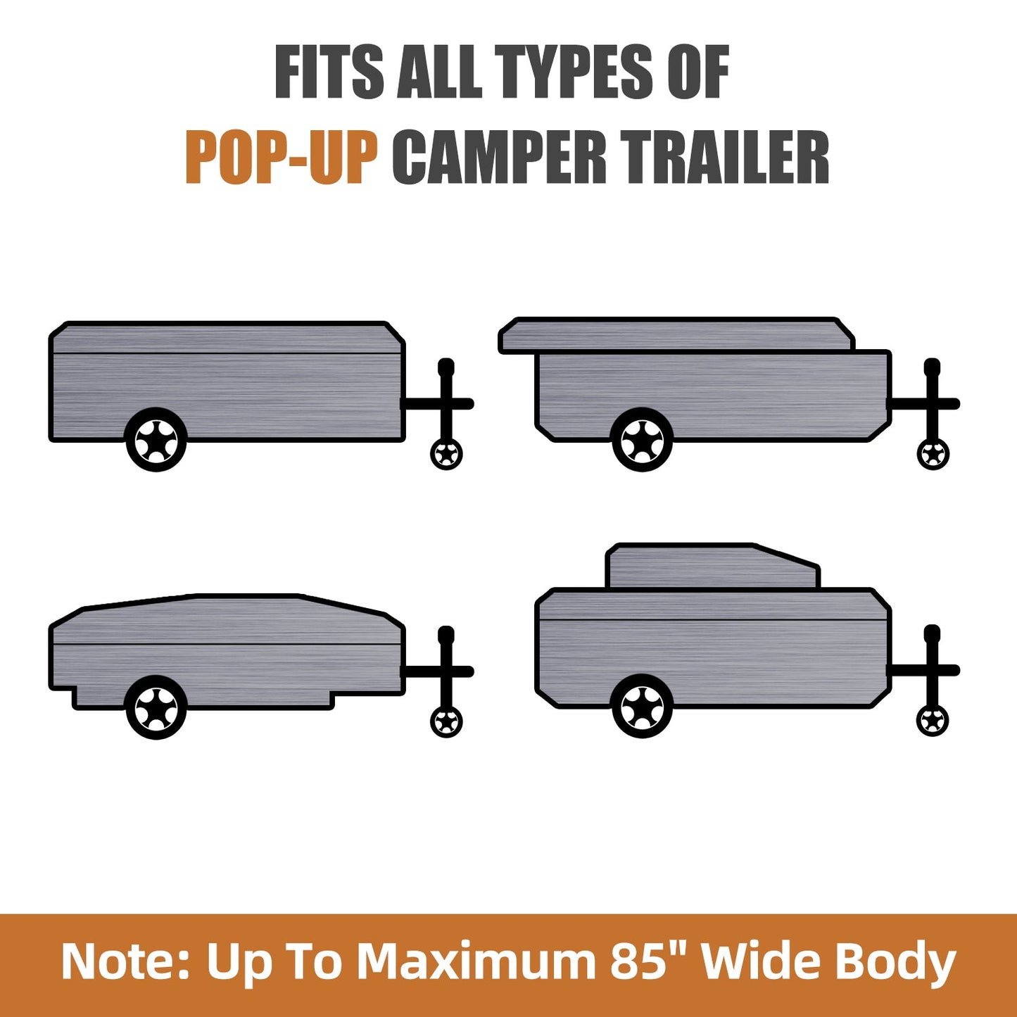 7 Layers Pop Up Camper Cover, Breathable UV Resistant Windproof Waterproof RV Cover
