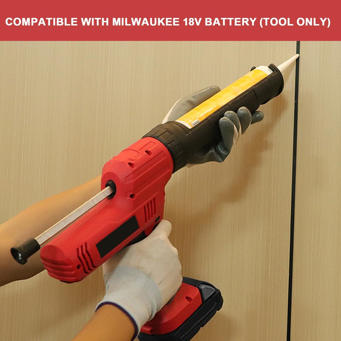 Cordless Loading Gun 10 Oz, Compatible With Milwaukee 18V Batteries, Electric Loading & Gluing Gun, 5 Speeds, Dripproof, Auto-Retract, LED Light For Filling, Sealed - Tool Only