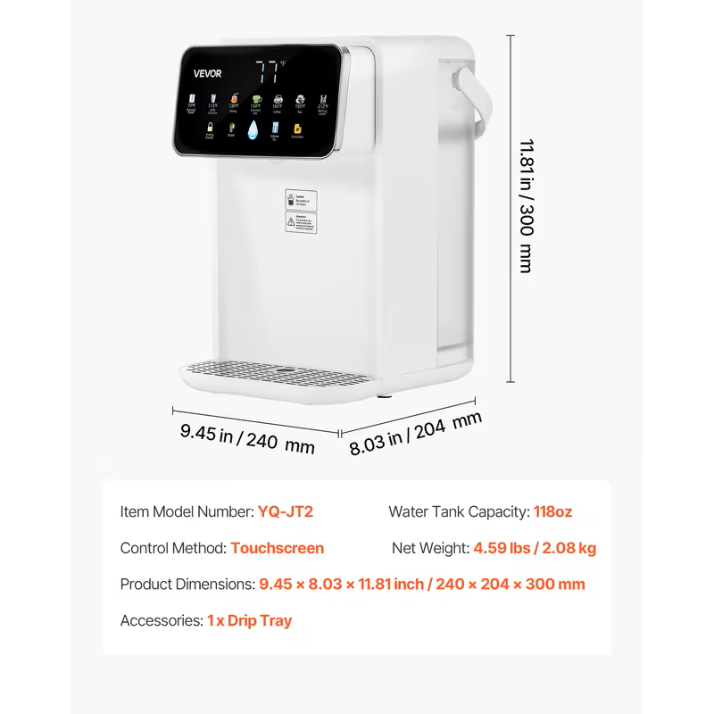 118-Ounce Countertop Instant Hot Water Dispenser with Touchscreen