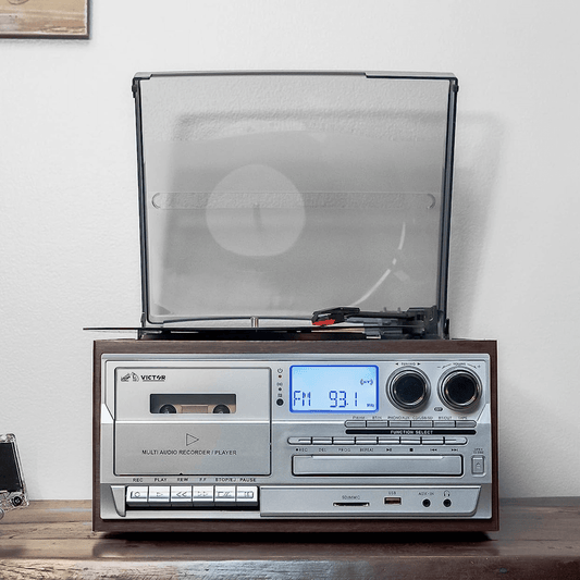 Victor Cosmopolitan 8-in-1 Turntable Music Center Espresso - Refurbished