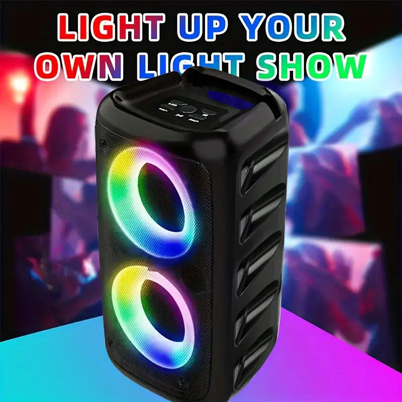 Wireless Speaker With Subwoofer, Large Boombox Speaker, Stereo Speaker, Subwoofer, Outdoor Wireless Speaker, Party Disco Light, TWS, TF, AUX