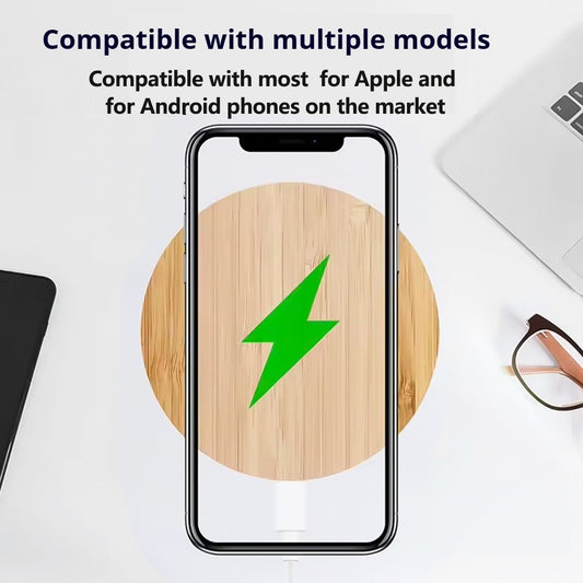 Bamboo Vertical Wireless Charging, Home, Office, Travel Universal, Dual-coil Design, Horizontal And Vertical Screen Can Be Charged, Compatible With All Kinds Of Wireless Charging Equipment