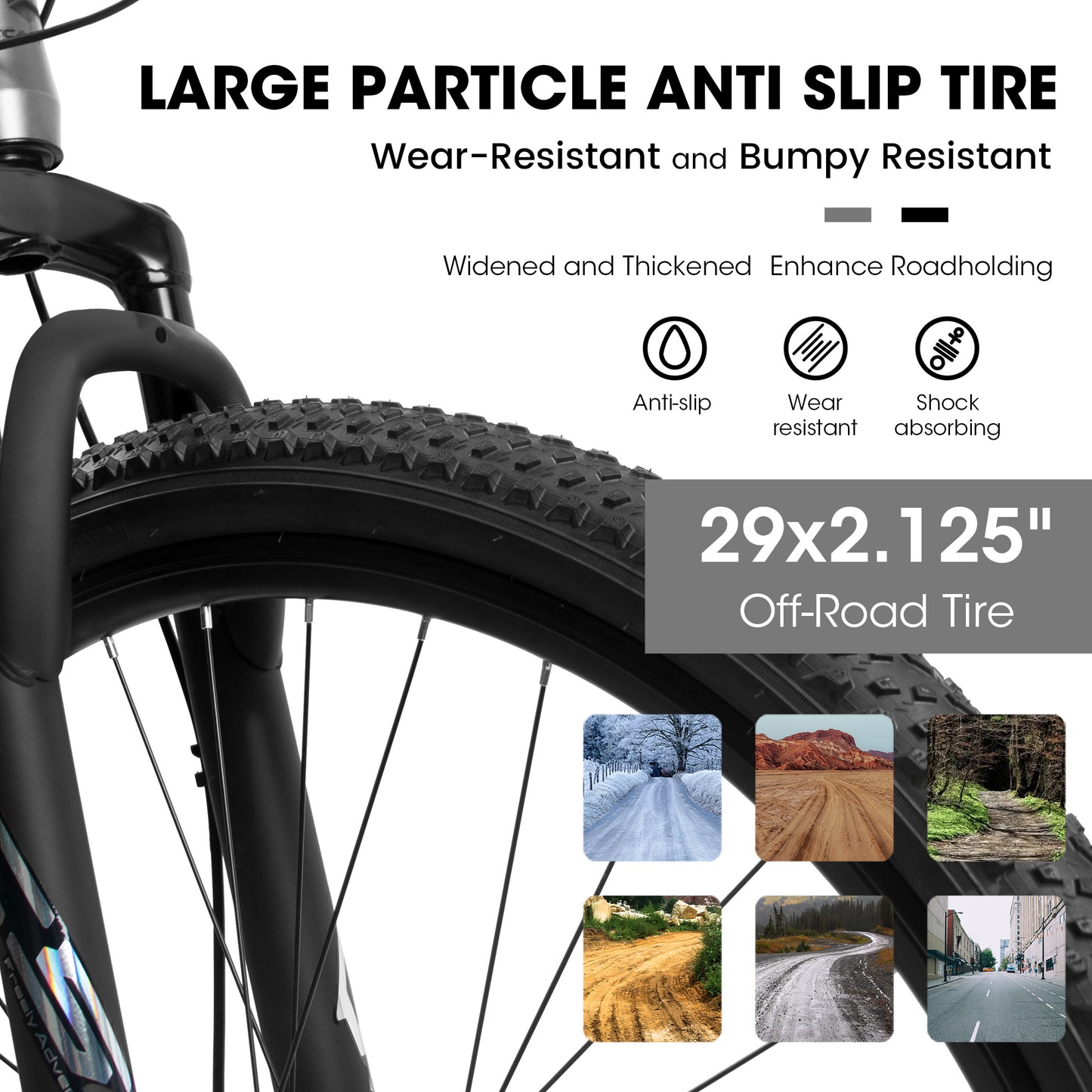 A29367 29 Inch Mountain Bike 21 Speed, Suspension Fork, Aluminum Frame Disc Brake, Mountain Biking For Both Men And Women.