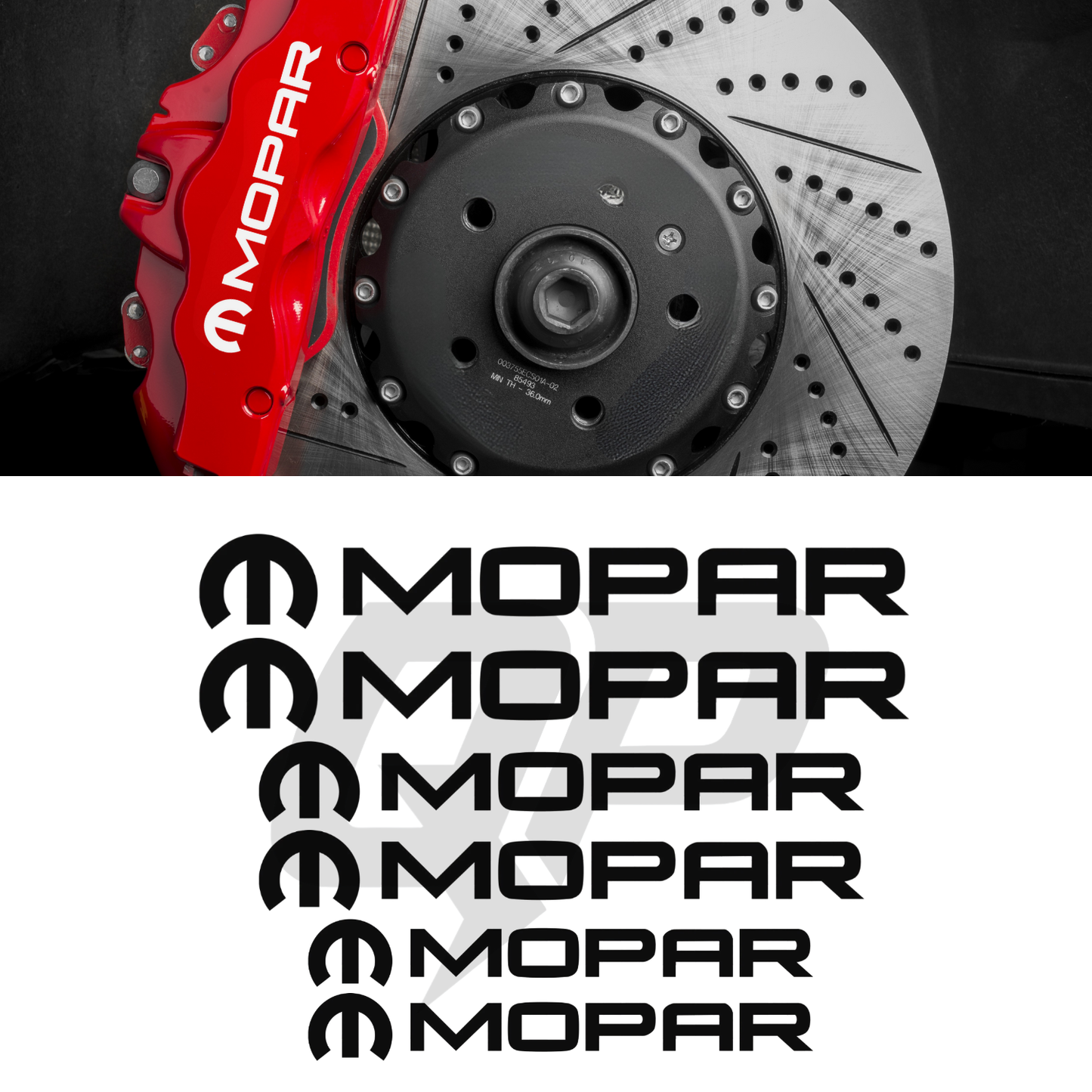Dodge Mopar Universal Brake Caliper Decal Kit