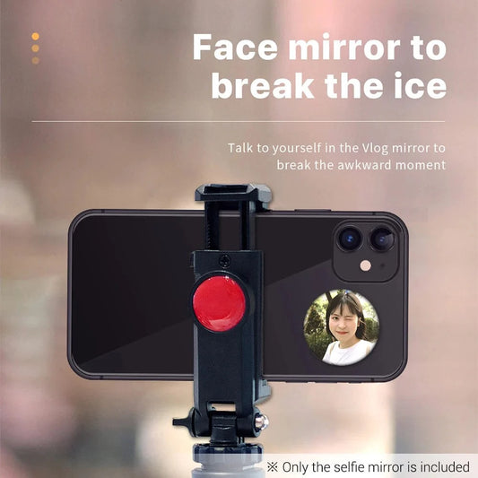 Compact Round Mirror for Smartphone Selfies and Vlogging