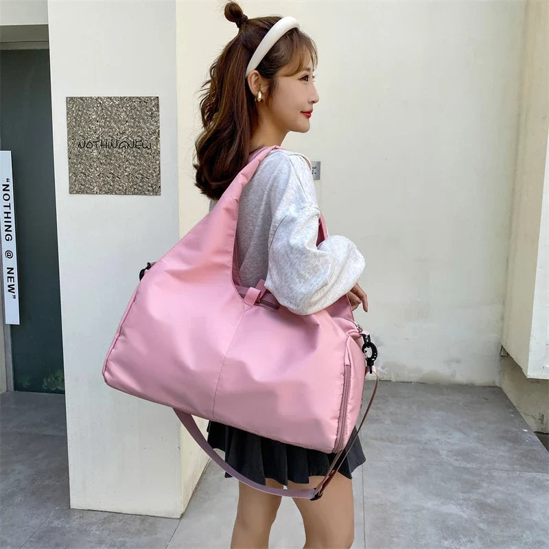 Women's Large Capacity Travel Handbag with Multiple Pockets