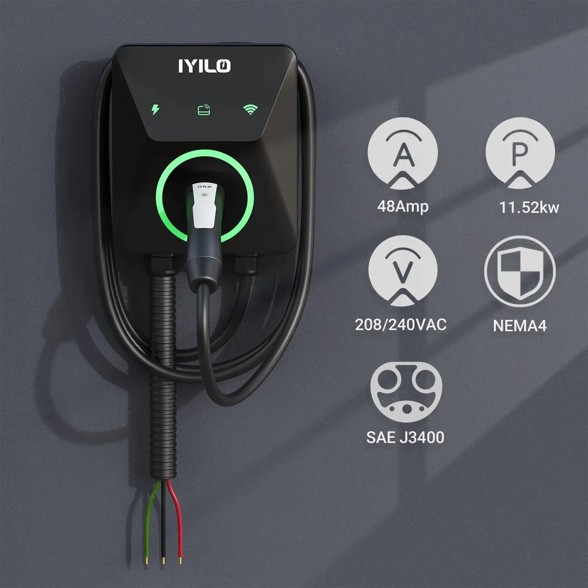 Level 2 EV Charger NACS (J3400)Hardwired – 48A