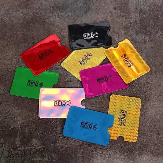 1PC Anti-Scan Card Sleeve Credit NFC RFID Card Protector Anti-magnetic Aluminum Foil Portable Bank Cards Holder Card Case Purse