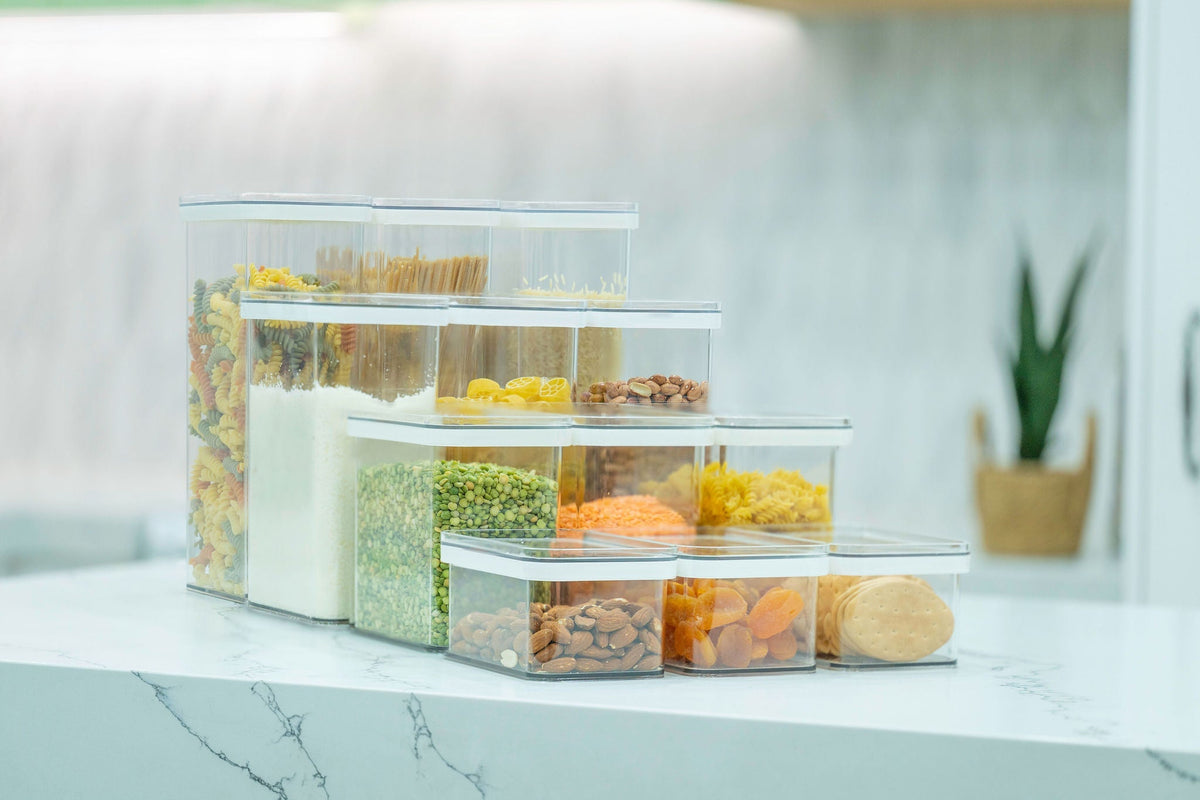 Clear Airtight Stackable Pantry Containers – 4 Sizes