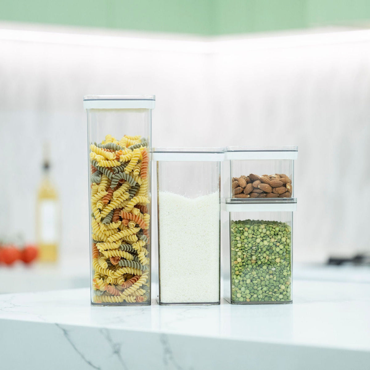 Clear Airtight Stackable Pantry Containers – 4 Sizes