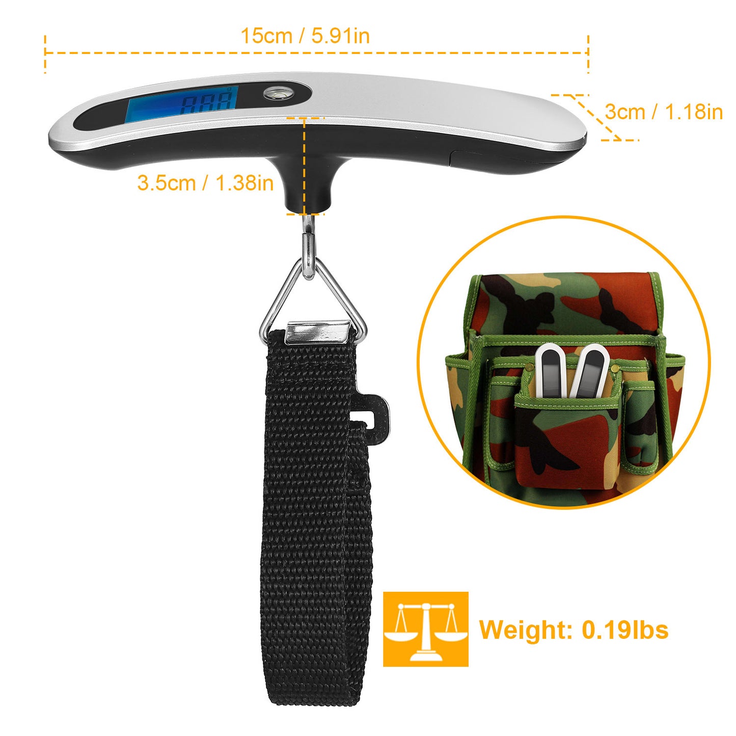 Portable Digital Luggage Scale 50kg 10g LCD Hanging Luggage Scale Electronic Digital Weight Scale For Travel Household