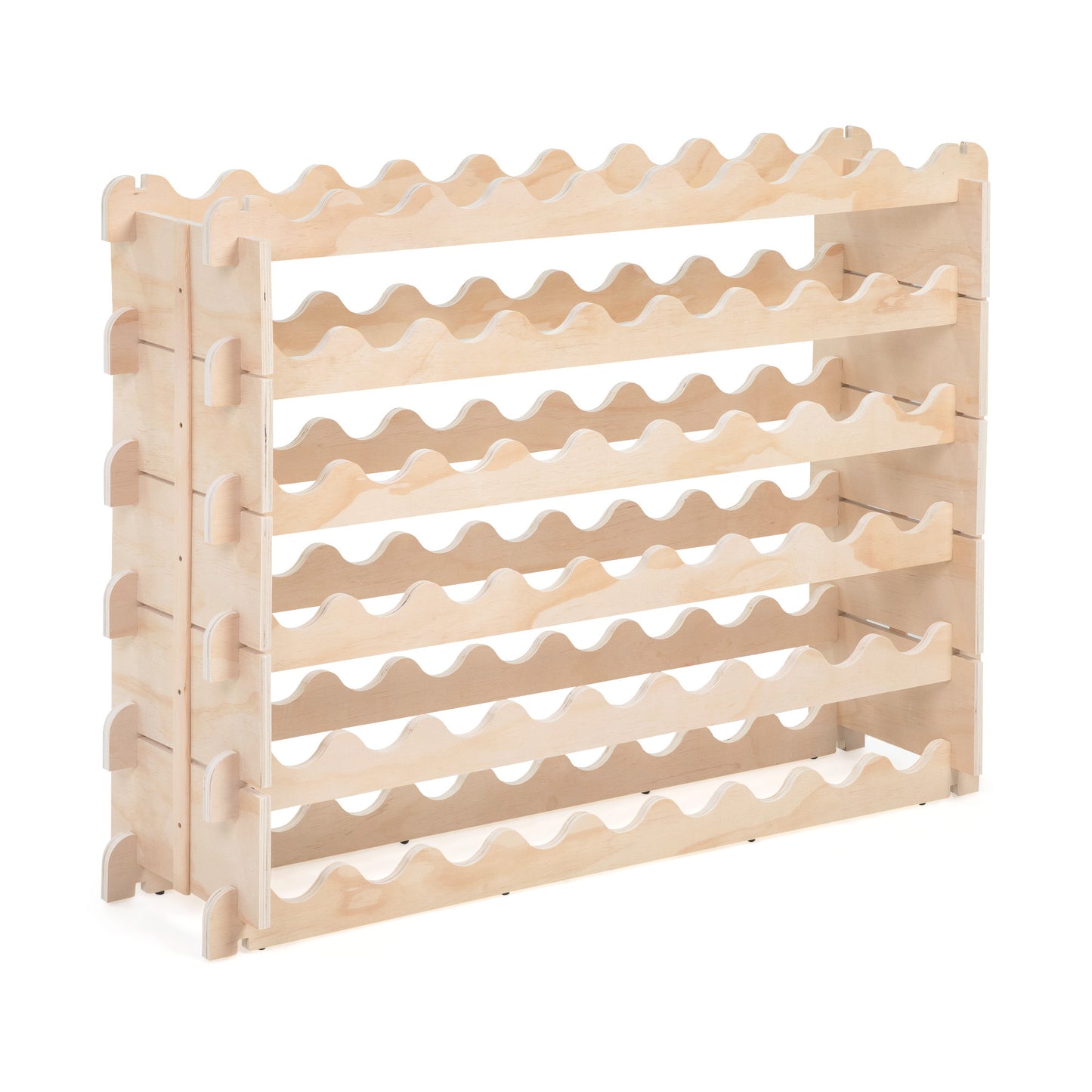 54-Bottle Wine Rack, Freestanding Wood Storage Display Shelf - Natural