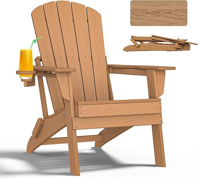 HDPE Folding Adirondack Cahirs With Cup Holder