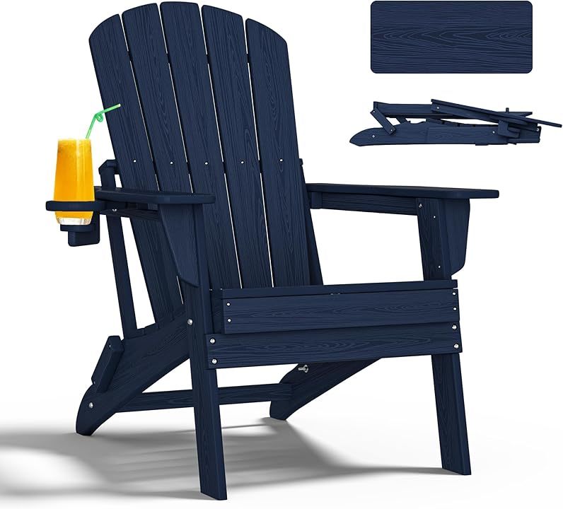 HDPE Folding Adirondack Cahirs With Cup Holder