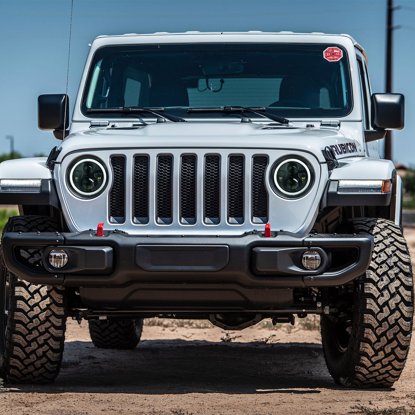 2Pc 7in 6000LM Round LED Headlight Halo Angel Eyes For Jeep Wrangler TJ JK CJ With H4 To H13 Adapter Plug And Play