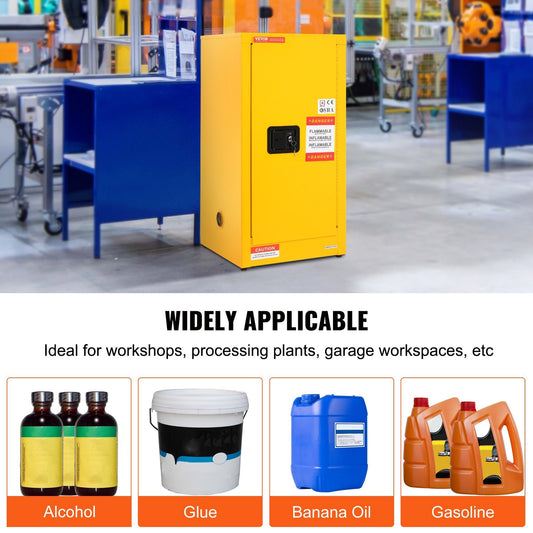Flammable Cabinet , Galvanized Steel Safety Cabinet, Adjustable Shelf Flammable Storage Cabinet, For Commercial Industrial And Home Use