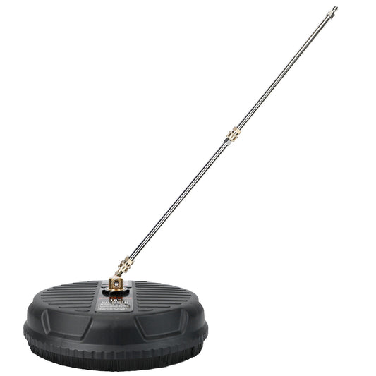 1 Set 15in High Pressure Flat Surface Cleaner 4000PSI Disc Power Washer Broom With 2 Washer Extension Wands 2Pc Replacement Nozzles