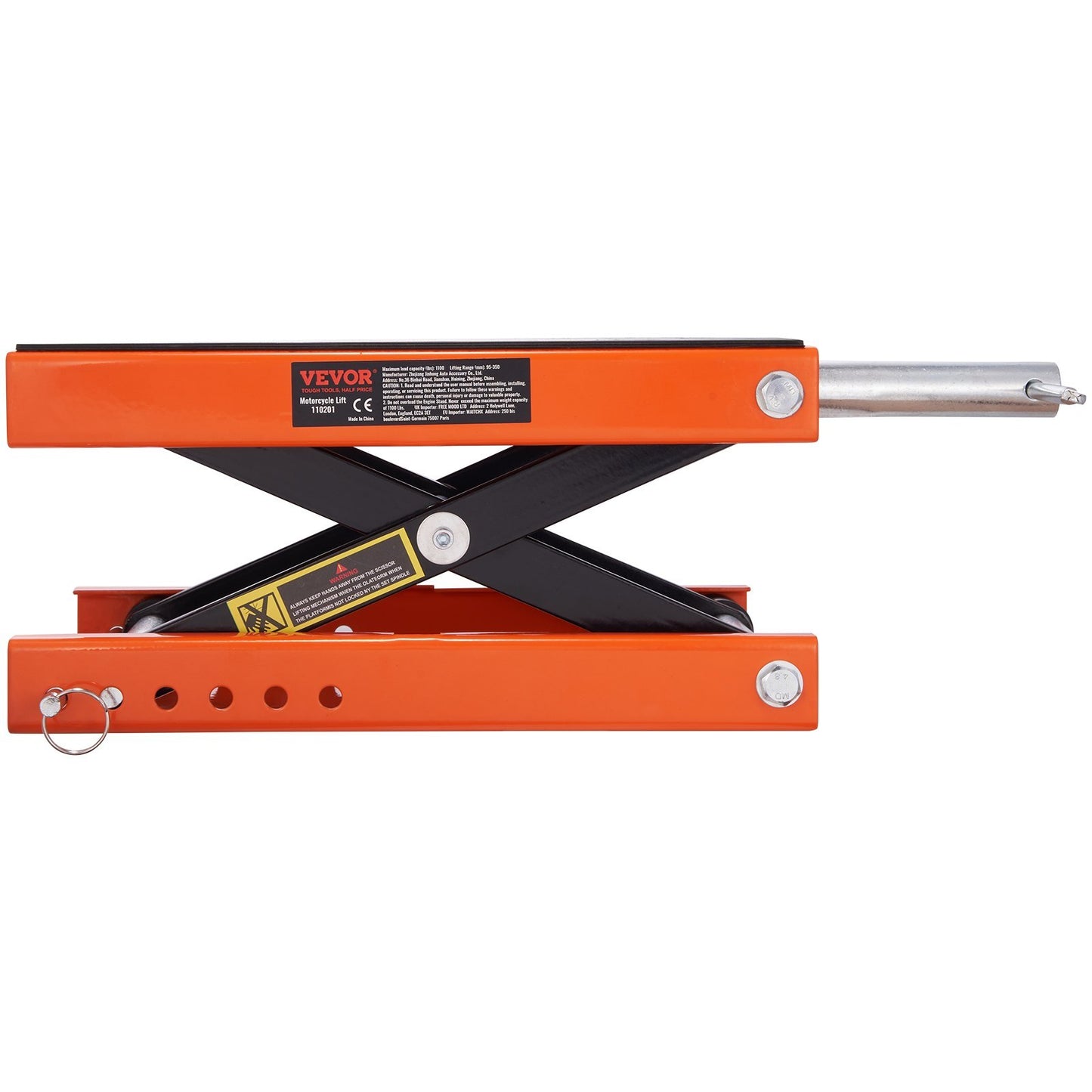 Motorcycle Lift, 1100 LBS Motorcycle Scissor Lift Jack With Wide Deck & Safety Pin, Center Hoist Crank Stand, Steel Scissor Jack For Street Bikes, Cruiser Bikes, Touring Motorcycles