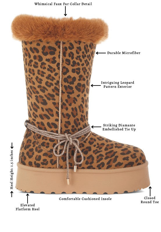 Olonya Fur Collar Anti-Skid Snow Boots