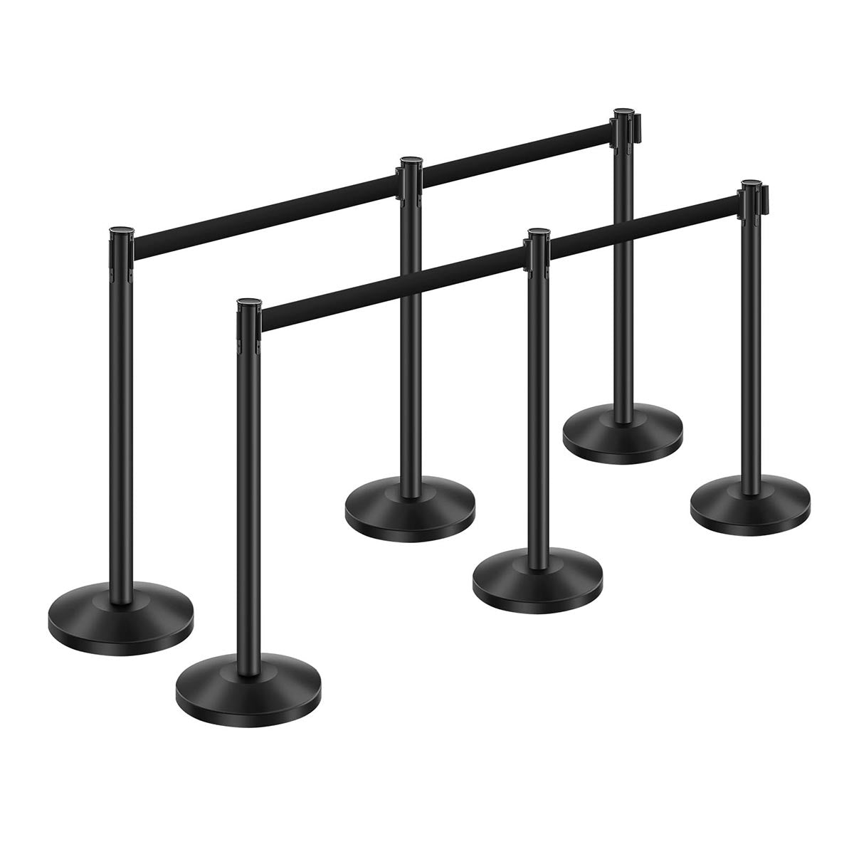 6pcs Crowd Control Stanchions with 6.5ft Retractable Belt