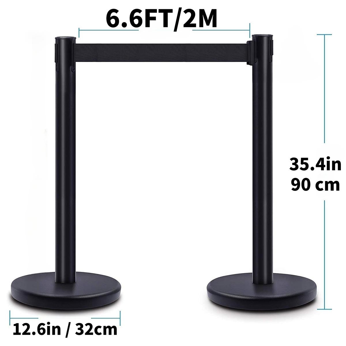 6pcs Crowd Control Stanchions with 6.5ft Retractable Belt